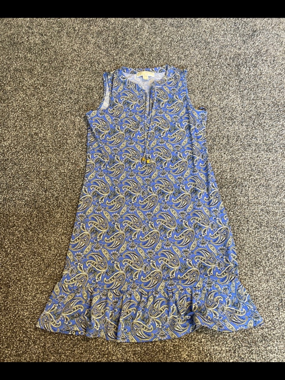 Michael Kors Blue and Yellow Paisley Blouse